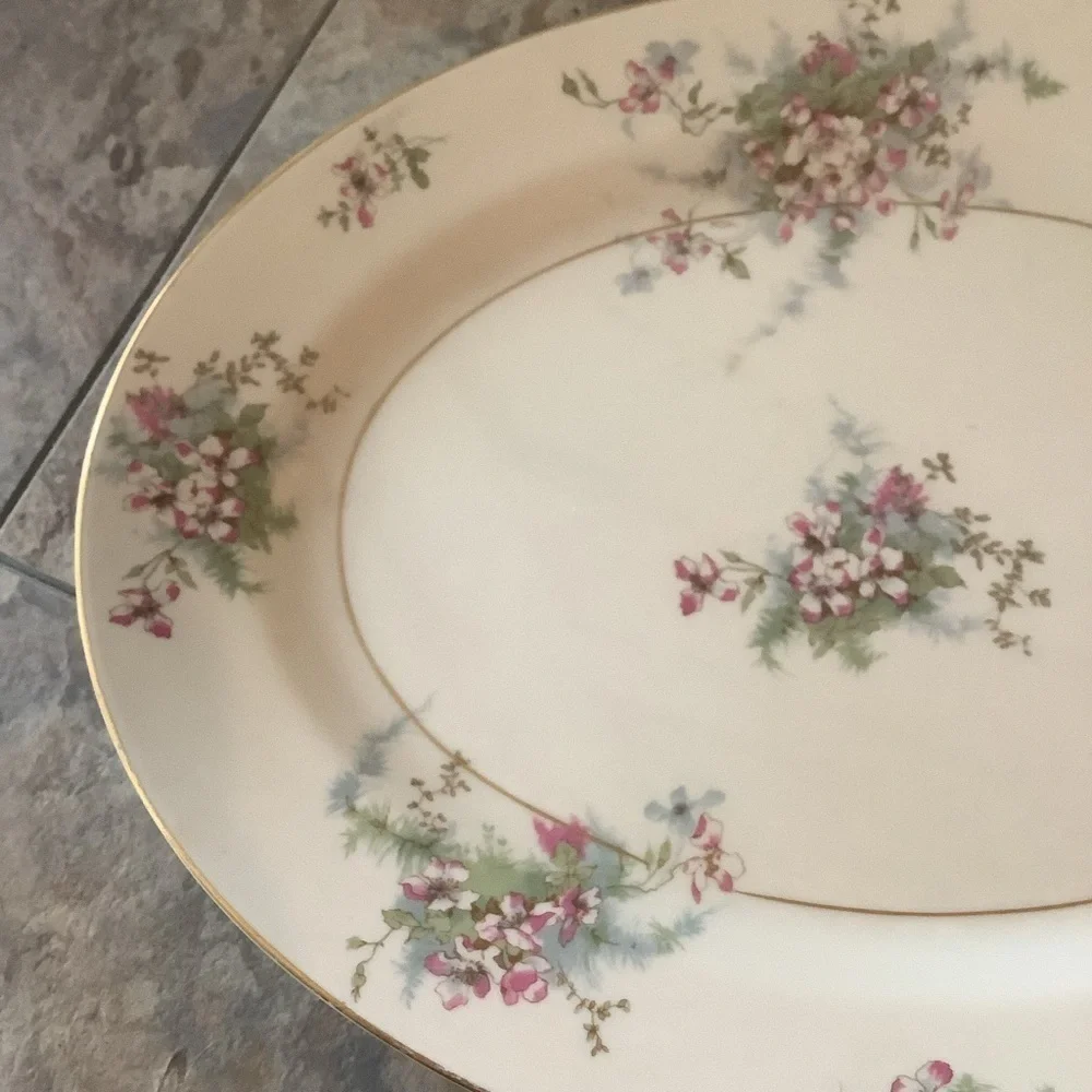 Antique Vintage Theodore Haviland Apple Blossom Serving Platter